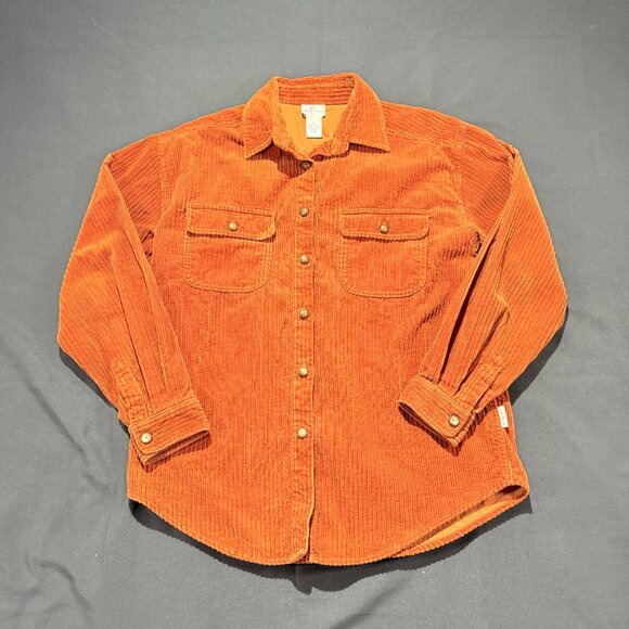 Dalia Casuals Women's Heavy Corduroy Shirt Medium Rust 100% Cotton Long Sleeve - Picture 2 of 8